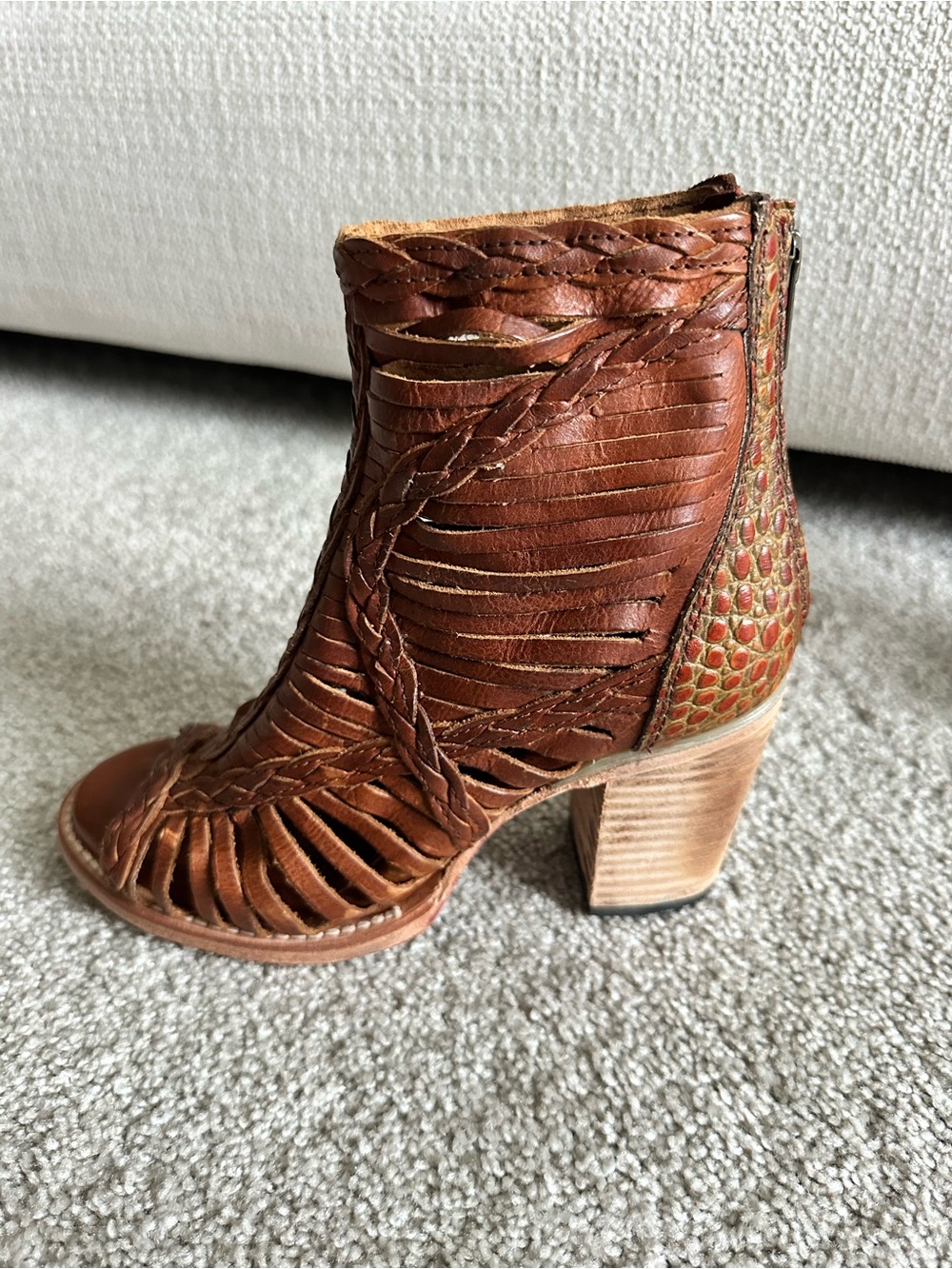 Freebird by Steven Bela Braided Leather Booties Size 6 - Never Worn